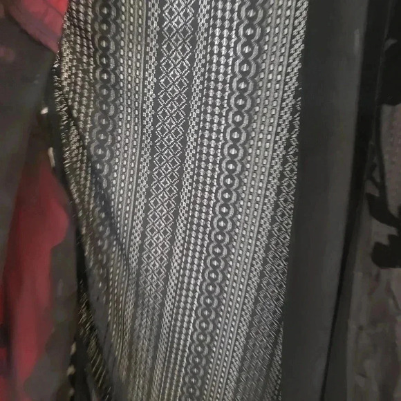 AHNI Red and Black Velvet and Sheer Open Cardigan - Picture 10 of 10